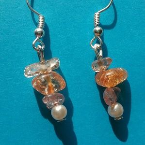 Handmade rock dangle earrings
